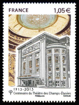 timbre N° 4737, Centenaire du théatre des Champs-Elysées, lieu de l'excellence