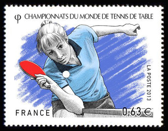 timbre N° 4746, Championnats du monde de tennis de table