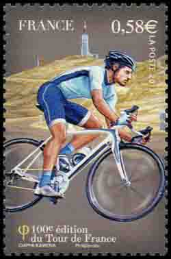 timbre N° 4757, 100ème édition du tour de France