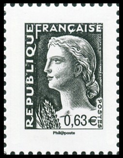 timbre N° 4782, La Vème république au fil du timbre