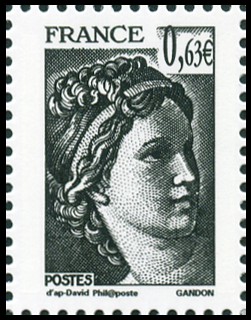  La Vème république au fil du timbre <br>Sabine de Gandon