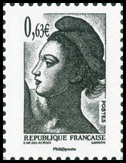 timbre N° 4788, La Vème république au fil du timbre, Liberté de Gandon