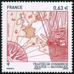 timbre N° 4817, Traité de commerce France - Danemark