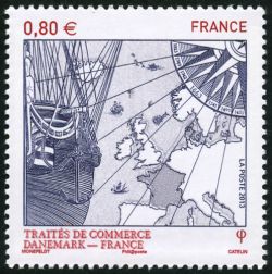 timbre N° 4818, Traité de commerce France - Danemark