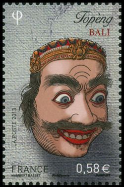 timbre N° 4803, Masque de théatre, Théâtre Topèng - Bali