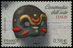 timbre N° 4807, Masque de théatre, La Commedia dell'arte - Italie