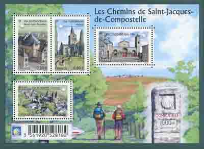 timbre N° F4725, Les chemins de Saint Jacques de Compostelle