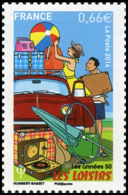 timbre N° 4877, Les années 1950, Les loisirs