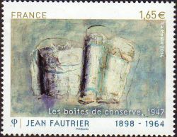 timbre N° 4888, Les boites de conserve oeuvre de Jean Fautrier