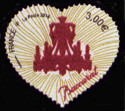 timbre N° 4883, Coeur de Baccarat « Lustre Zénith »