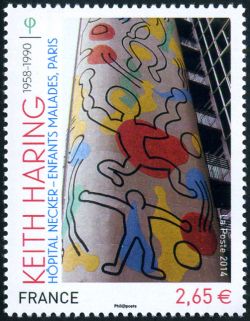 timbre N° 4901, Keith Haring (1958-1990) hopital Necker Paris