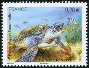 timbre N° 4903, La tortue verte