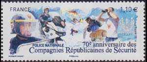 timbre N° 4922, 70ème anniversaire des compagnies républicaines de sécurité (CRS)