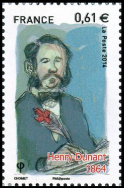 timbre N° 4910, La Croix Rouge française a 150 ans, Henry Dunant