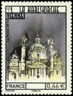 timbre N° 4855, Capitales européennes Vienne, La Karlskirche