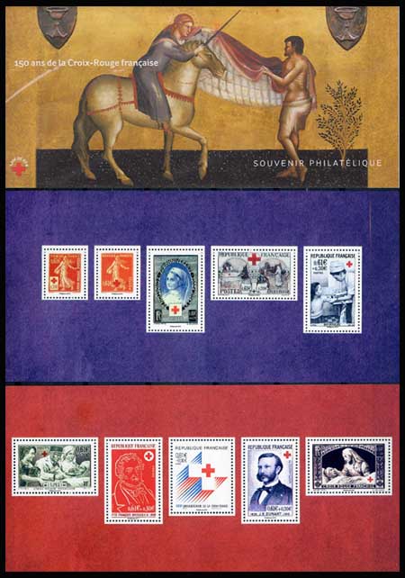timbre N° 95, 150 ans de la Croix rouge