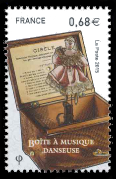 timbre N° 4996, Les boites à musique et automates, La boîte à musique danseuse