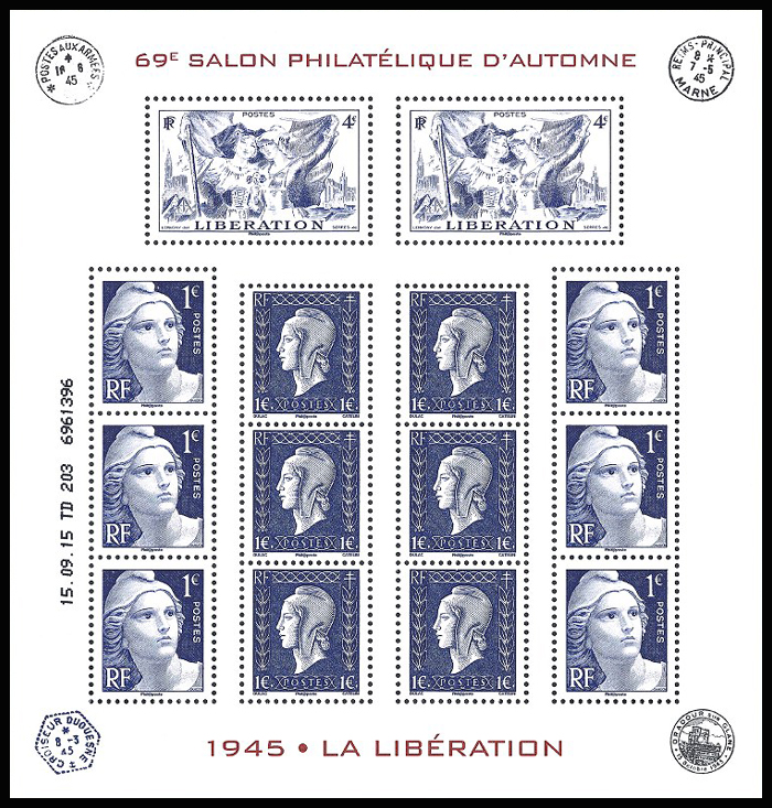 timbre N° F4986, 1945 Marianne de la libération
