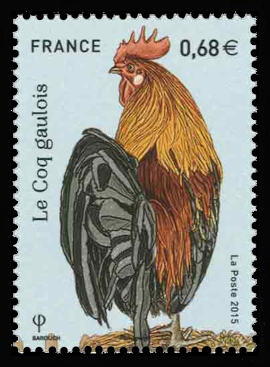 timbre N° 5007, Les coqs de France