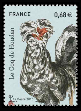 timbre N° 5008, Les coqs de France (coq de Houdan)