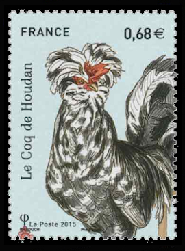 timbre N° 5008, Les coqs de France