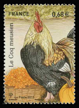 timbre N° 5009, Les coqs de France