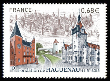 timbre N° 4969, Fondation de Haguenau (1115-2015)