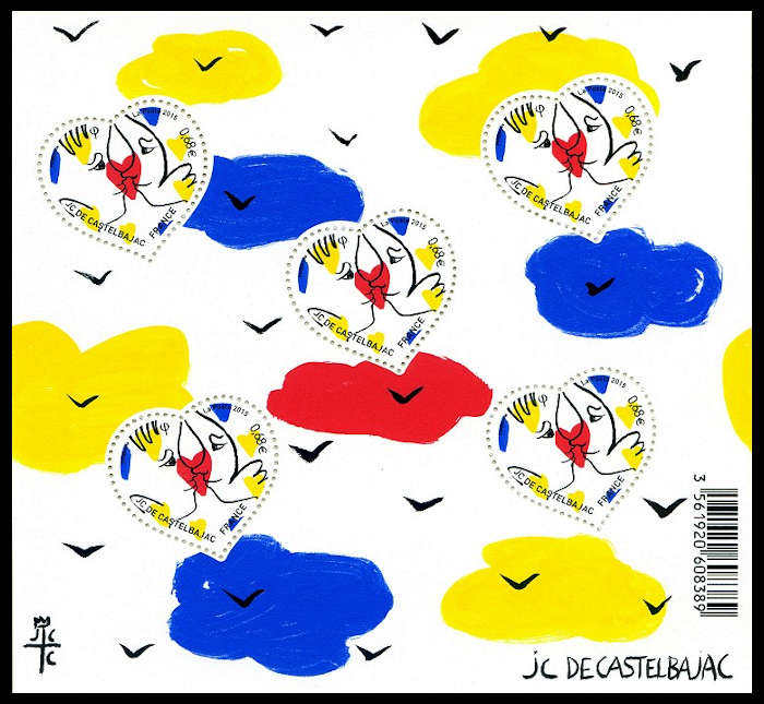timbre Bloc feuillet N° 136, Coeur de Jean-Charles de Castelbajac