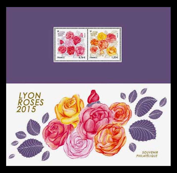 timbre Bloc souvenir N° 111, Lyon roses 2015