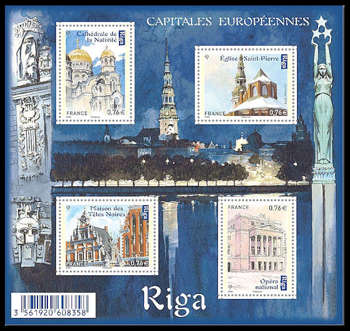 timbre N° F4938, Capitales européennes Riga