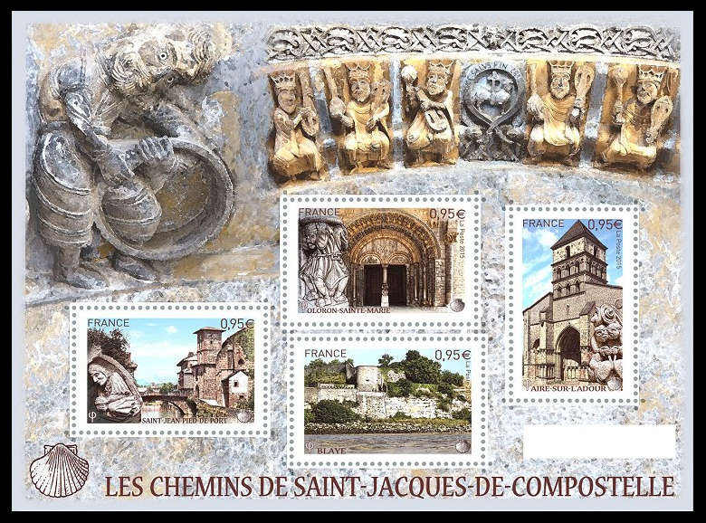 timbre N° F4949, Les chemins de Saint-Jacques-de-Compostelle