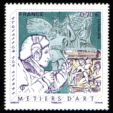 timbre N° 5040, Métiers d'art, sculpteur sur pierre