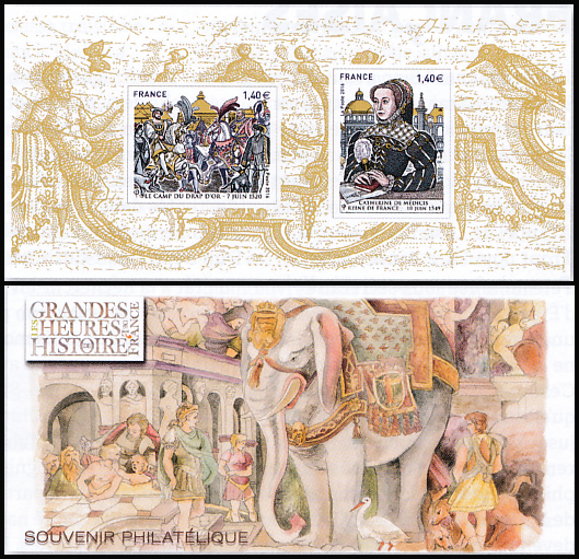 timbre Bloc souvenir N° 127, Les grandes heures de l'histoire de France : La Renaissance