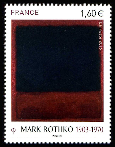  «Les couleurs de l'enfer» de Mark Rothko (1903-1970) <br>En anglais « Black, Red over Black on Red »