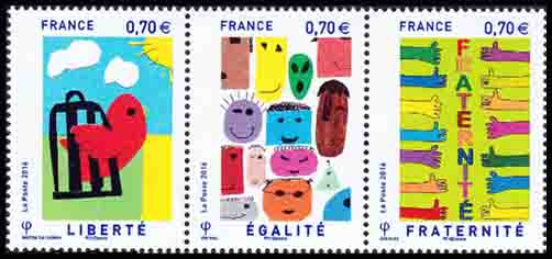 timbre N° T5021, Liberté, Egalité, Fraternité