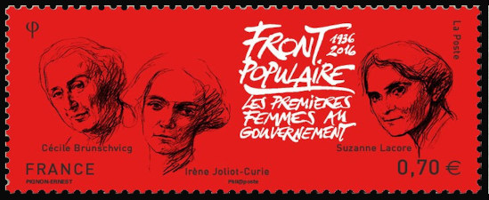 timbre N° 5070, Front populaire (1936 - 2016) Les premières femmes au gouvernement
