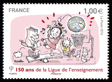 timbre N° 5072, 150 ans de la Ligue de l'enseignement