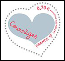 timbre N° 5027, Coeur Courrèges bleu clair