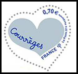 timbre N° 5029, Coeur Courrèges orange