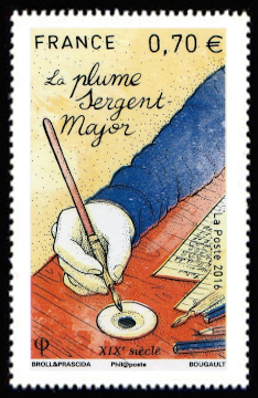 timbre N° 5098, L'histoire des plumes d'écriture