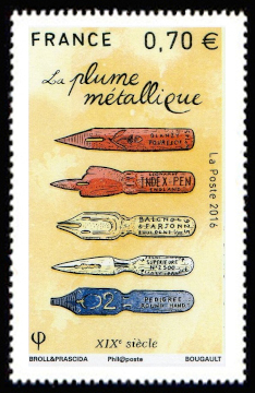 timbre N° 5101, L'histoire des plumes d'écriture