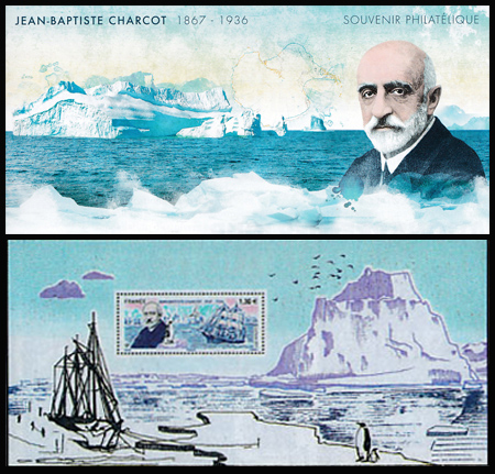 timbre Bloc souvenir N° 133, Jean-Baptiste Charcot (1867-1936) devant le « Pourquoi pas »