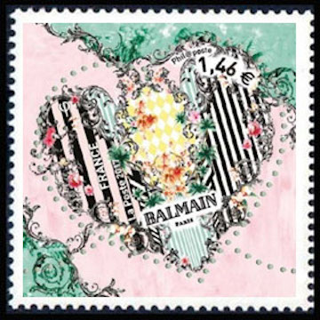 timbre N° 5119, Coeur Balmain « jolie madame »
