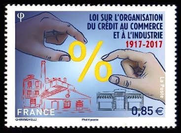 timbre N° 5132, Loi sur l'Organisation du Crédit au commerce et à l'Industrie 1917-2017
