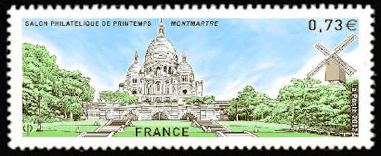 timbre N° 5124, Salon philatélique de printemps, Montmartre avec le Sacrée Coeur