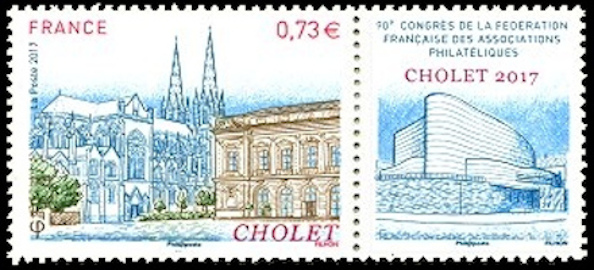 timbre N° 5142, Cholet 2017 - 90ème congrès de la Fédération Française des Associations Philatéliques