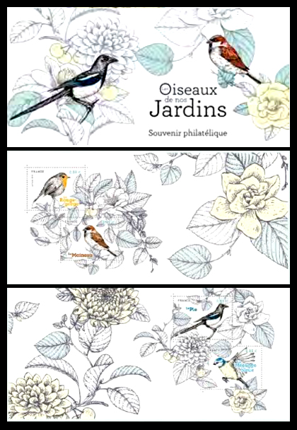 timbre N° 143 et 143A, Les oiseaux de nos jardins