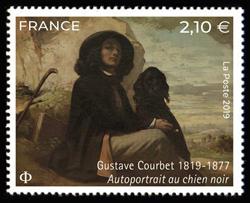  Gustave Courbet 1819-1877 <br>Autoportrait au chien noir