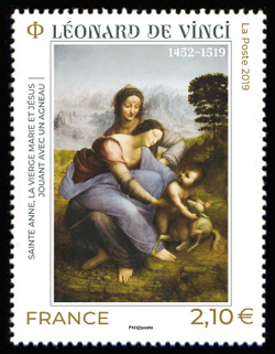  Léonard de Vinci 1452-1519 <br>Sainte Anne, la Vierge Marie et Jésus jouant avec un agneau