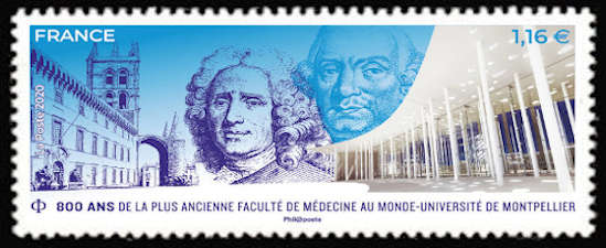  800 ans de la plus ancienne faculté de médecine au monde-université de Montpellier <br>Portrait du chirurgien Lapeyronie et du médecin Barthez
